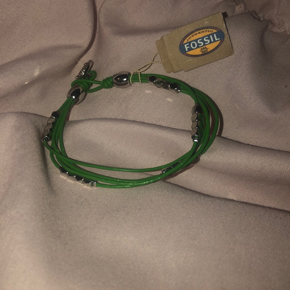 Green fossil bracelet